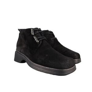 Aquatalia Shoe Women 7.5 Bootie Fashion Leather Chukka Square Toe Marvin K Black